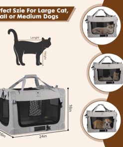 PEGIC Extra Large Cat Carrier for 2 Cats, Portable Soft Sided Large Pet Carrier for Traveling, Indoor and Outdoor Uses, 24