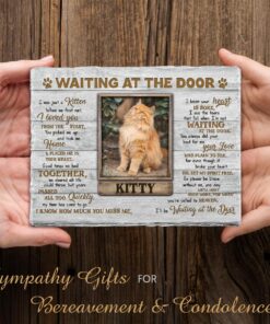 Personalized Cat Memorial Stone, Headstones Gift for Cat Lovers, Loss of Sympathy Gifts with Customizable Photo Prints, Name, Years, Background Color