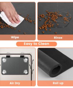 Pet Feeding Mat-Absorbent Pet Placemat for Food and Water Bowl, with Waterproof Rubber Backing, Quick Dry Water Dispenser Mat for Dog and Cat (20