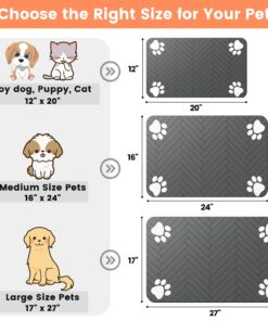 Pet Feeding Mat-Absorbent Pet Placemat for Food and Water Bowl, with Waterproof Rubber Backing, Quick Dry Water Dispenser Mat for Dog and Cat (20