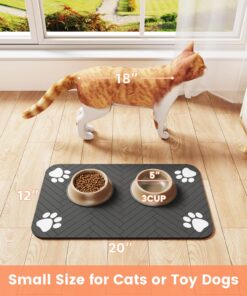 Pet Feeding Mat-Absorbent Pet Placemat for Food and Water Bowl, with Waterproof Rubber Backing, Quick Dry Water Dispenser Mat for Dog and Cat (20