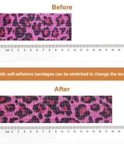 Pet First Aid Tape Waterproof Self Adherent Cohesive Bandage for Dogs Cats Horses Breathable Non-Woven Elastic Self Adhesive Sports Tapes (Leopard print)