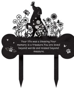Pet Grave Markers Cat - Memorial Cemetery Decorations for Grave Metal Remembrance Plaque for Outdoors Waterproof Butterfly Flower Graveyard Signs Yard Decor Loss of Cats...
