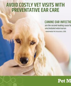 Pet MD Dog Ear Cleaning Wipes – Otic Cleanser for Dogs, Soothing Ear Care with Aloe Vera & Eucalyptus, Regular Wipes, 100 Count