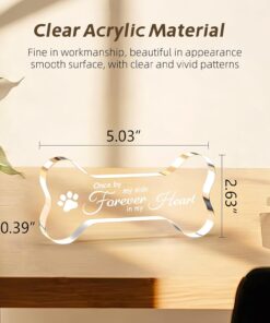 Pet Memorial Ornament Remembrance Gifts: Cynlsum Loss of Dog Cat Sympathy Gift Crystal Bone Shape Decor Ornament for Dogs Puppy Keepsake