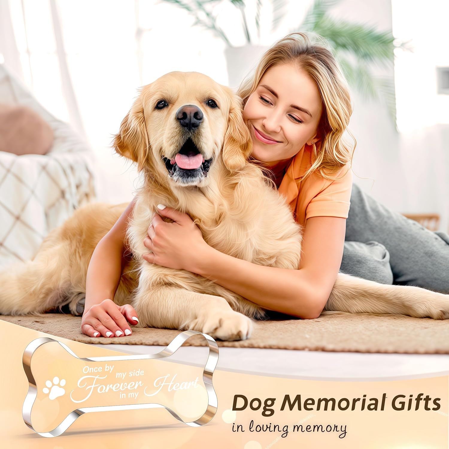 Pet Memorial Ornament Remembrance Gifts: Cynlsum Loss of Dog Cat Sympathy Gift Crystal Bone Shape Decor Ornament for Dogs Puppy Keepsake
