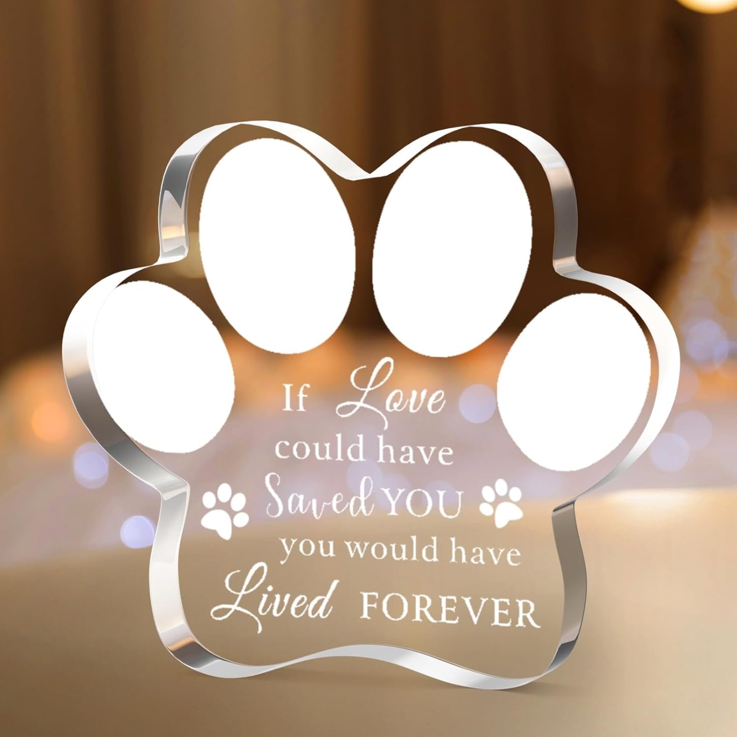 Pet Memorial Ornament Remembrance Gifts: Cynlsum Loss of Dog Cat Sympathy Gift Crystal Bone Shape Decor Ornament for Dogs Puppy Keepsake