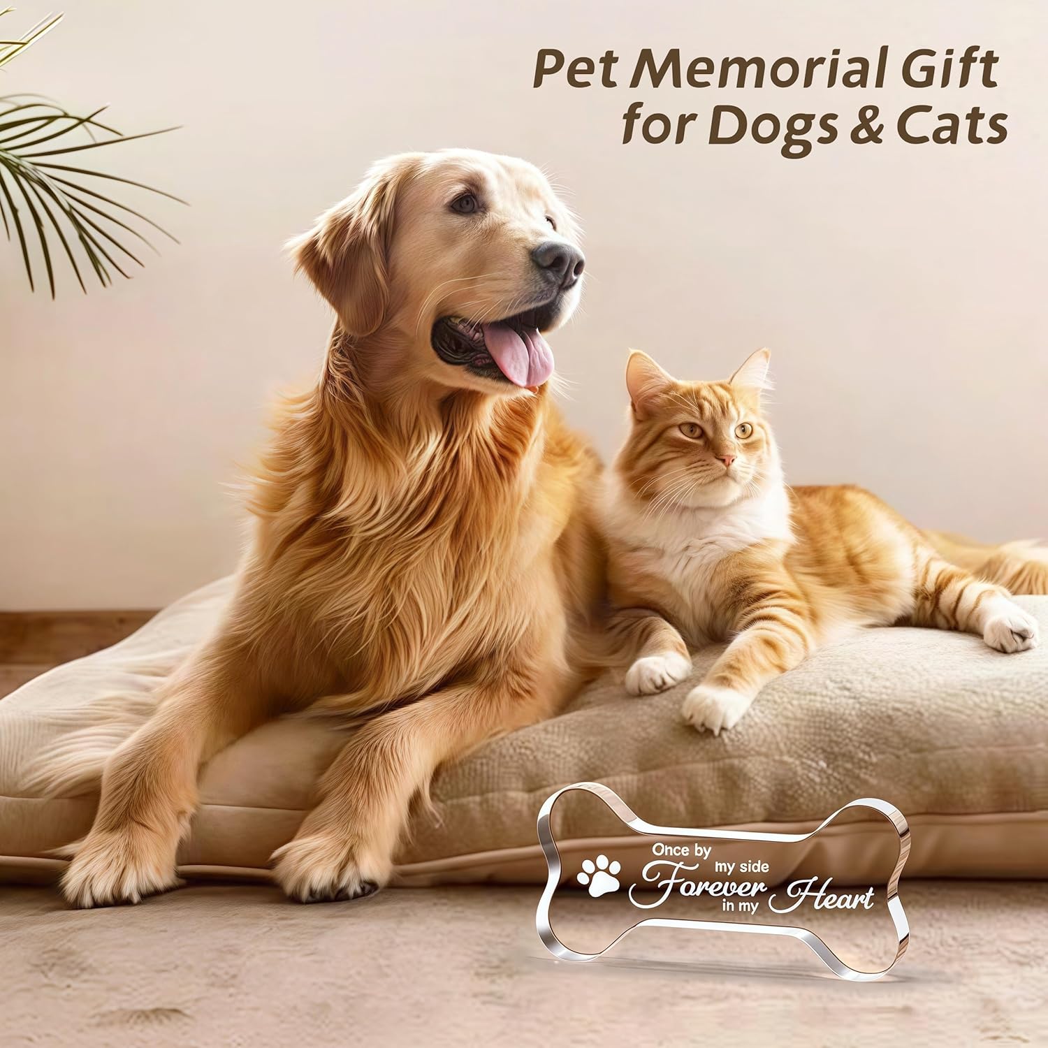 Pet Memorial Ornament Remembrance Gifts: Cynlsum Loss of Dog Cat Sympathy Gift Crystal Bone Shape Decor Ornament for Dogs Puppy Keepsake