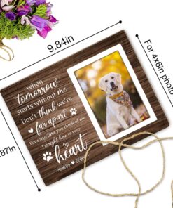 Pet Memorial Picture Frame, Pet Dog Memorial Picture Frame, Pet Cat Photo Frame, Photo Frame Gift for Dog Owners Sympathy for Loss of Pets Photo 4x6Inch12P039