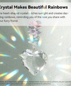 Pet Memorial Suncatcher - Dog Memorial Gifts, Pet Loss Sympathy, Thoughtful Dogs and Cats Bereavement Remembrance Gifts, Natural Cat's Eye Paw Crystal Suncatcher(Peacock Blue)