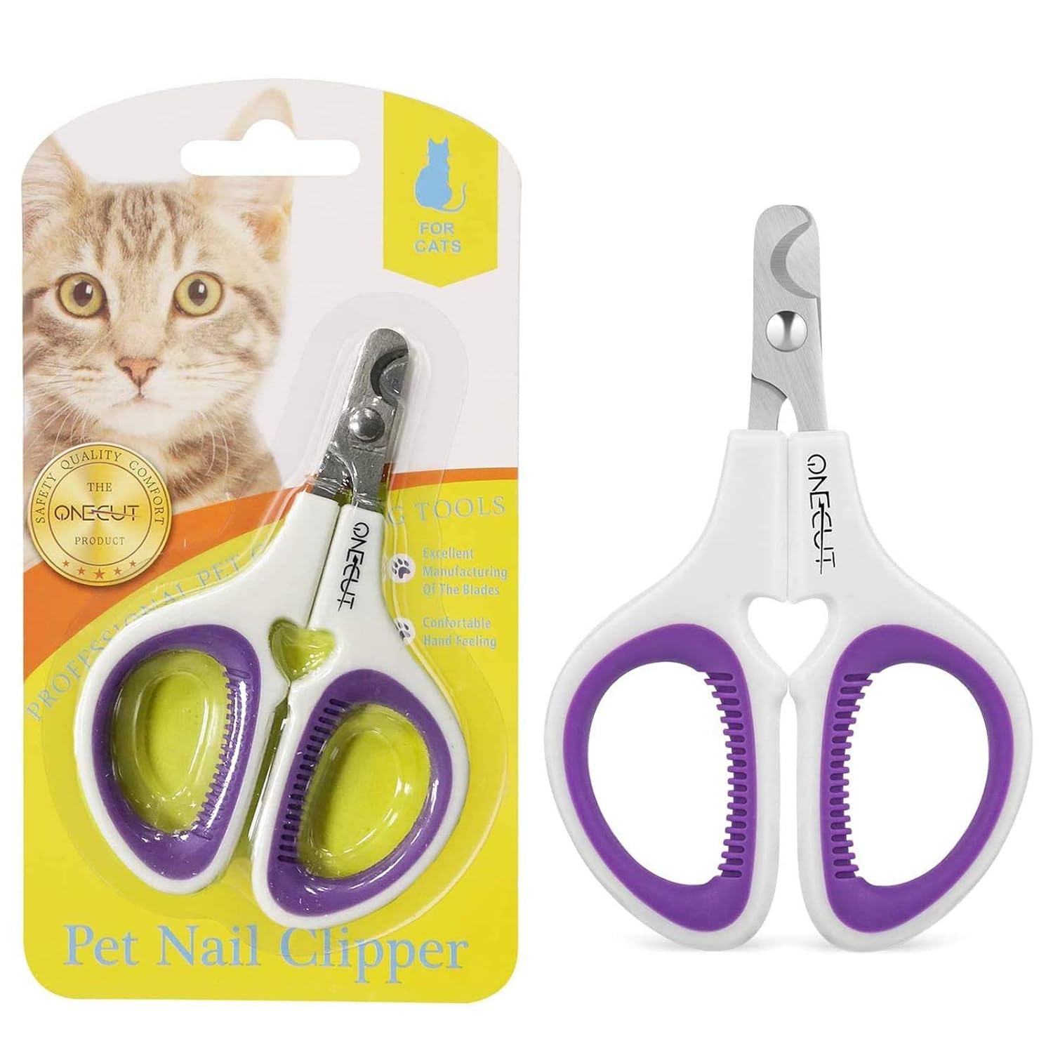Pet Nail Clippers, Update Version Cat & Kitten Claw Nail Clippers for Trimming, Professional Pet Nail Clippers Best for a Cat, Puppy,Rabbit, Kitten & Small Dog,Sharp & Safe (Pink)