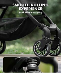 Pet Stroller for Small Dogs and Cats, One-Click Foldable Dog Stroller with Detachable Carrier & 3 Safety Tethers, Holds up to 33 lbs, Storage Basket & Cup Holder, Breathable...