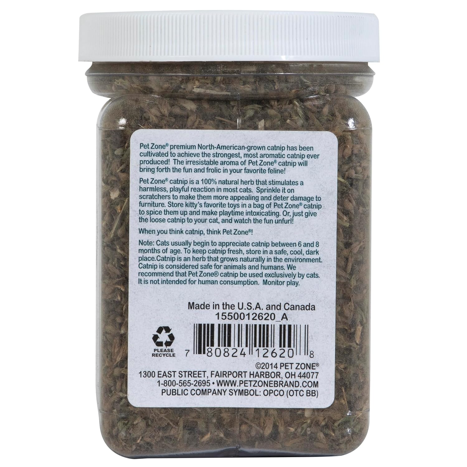 Pet Zone 100% Natural Premium North American Grown Catnip in Jar, 2.25 Oz (63.8 g), Pack of 1