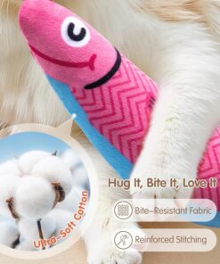 PetBusy Cat Toys with[5000mg A+Natural Catnip &Silvervine] [Baby Grade] Interactive Soft Chew Kicker Cat Toys for Indoor Cats & Kittens, [Crinkle &Bell] Fish Sound Toy, Drives...