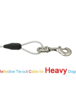 Petest 30ft Reflective Tie-Out Cable for Heavy Dogs Up to 125 Pounds