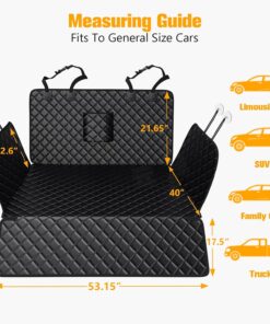 PETICON SUV Cargo Liner for Dogs, PU Leather Waterproof Pet Cargo Cover for SUVs Sedans Vans with Bumper Flap Protector, Scrachproof Non-Slip Large Size Dog Seat Mat Universal Fit