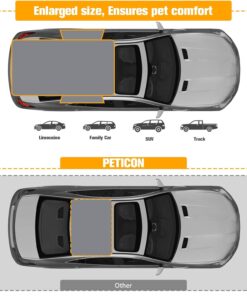 PETICON SUV Cargo Liner for Dogs, PU Leather Waterproof Pet Cargo Cover for SUVs Sedans Vans with Bumper Flap Protector, Scrachproof Non-Slip Large Size Dog Seat Mat Universal Fit