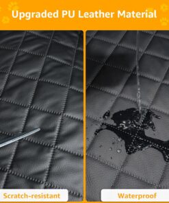 PETICON SUV Cargo Liner for Dogs, PU Leather Waterproof Pet Cargo Cover for SUVs Sedans Vans with Bumper Flap Protector, Scrachproof Non-Slip Large Size Dog Seat Mat Universal Fit