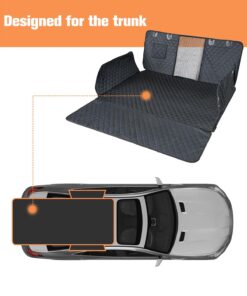 PETICON SUV Cargo Liner for Dogs with Mesh Window, Waterproof Pet Cargo Cover Dog Seat Mat for SUVs Sedans Vans with Bumper Flap Protector, Non-Slip, Large Size Universal Fit