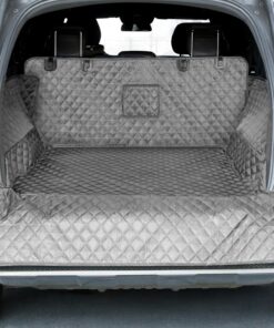PETICON SUV Cargo Liner for Dogs with Mesh Window, Waterproof Pet Cargo Cover Dog Seat Mat for SUVs Sedans Vans with Bumper Flap Protector, Non-Slip, Large Size Universal Fit