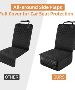 PETICON Waterproof Front Seat Car Cover 2 Pack, Full Protection Dog Car Seat Cover with Side Flaps, Nonslip Scratchproof Captain Chair Seat Cover Fits for Cars, Trucks, SUVs,...