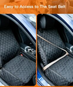 PETICON Waterproof Front Seat Car Cover 2 Pack, Full Protection Dog Car Seat Cover with Side Flaps, Nonslip Scratchproof Captain Chair Seat Cover Fits for Cars, Trucks, SUVs,...