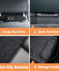 PETICON Waterproof Front Seat Car Cover 2 Pack, Full Protection Dog Car Seat Cover with Side Flaps, Nonslip Scratchproof Captain Chair Seat Cover Fits for Cars, Trucks, SUVs,...