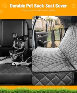 PETICON Waterproof Scratchproof Pet Bench Seat Covers for Cars, SUVs, Nonslip Durable Back Seat Cover for Dogs, Washable Backseat Protection, Gray