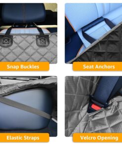 PETICON Waterproof Scratchproof Pet Bench Seat Covers for Cars, SUVs, Nonslip Durable Back Seat Cover for Dogs, Washable Backseat Protection, Gray