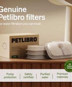 PETLIBRO 4 Packs Replacement Filters for Dockstream Cat Water Fountain PLWF105/PLWF115/PLWF005, 2 Months Set of Replacement Filters for Ultra Quiet Pet Water Fountain
