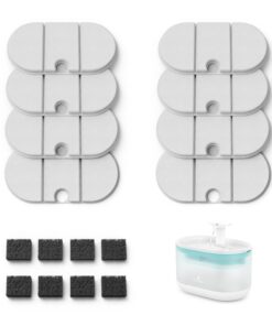 PETLIBRO 4 Packs Replacement Filters for Dockstream Cat Water Fountain PLWF105/PLWF115/PLWF005, 2 Months Set of Replacement Filters for Ultra Quiet Pet Water Fountain