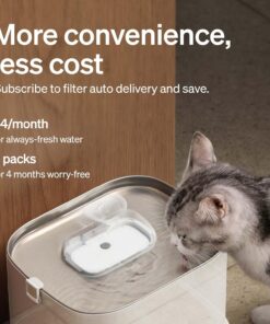PETLIBRO Replacement Filters for Dockstream Cat Water Fountain PLWF106/PLWF116/PLWF115/PLWF105/PLWF005, 4 Months Set of Replacement Filters for Ultra Quiet Cat Fountain, 8 Count...