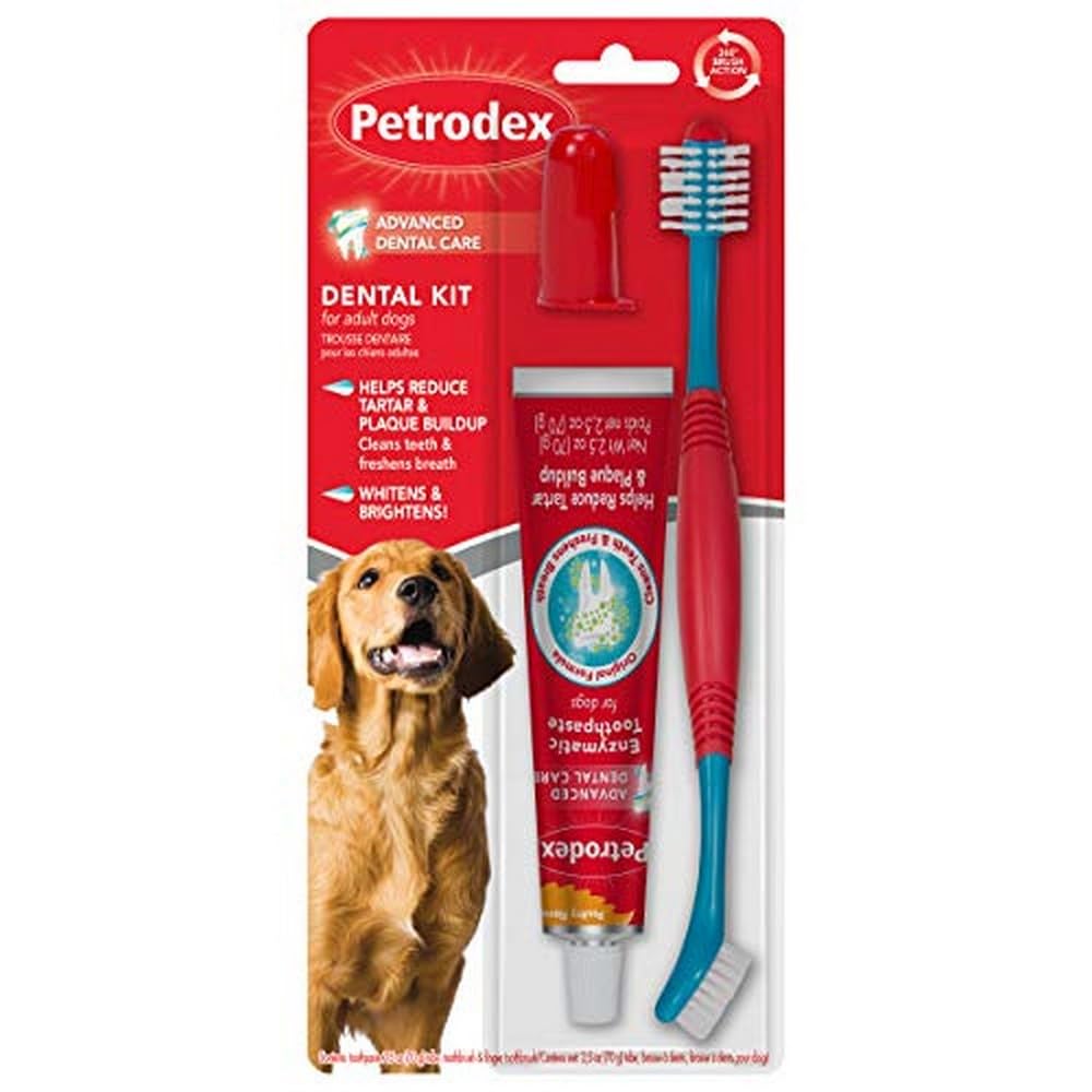 Petrodex Dental Care Kit for Cats, Cat Toothbrush and Toothpaste, Cleans Teeth and Fights Bad Breath, Reduces Plaque Tartar Formation, Malt Flavor, 2.5oz Toothpaste + Toothbrush