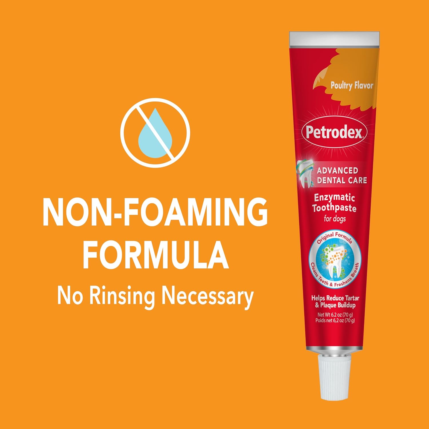 Petrodex Toothpaste for Dogs and Puppies, Cleans Teeth and Fights Bad Breath, Reduces Plaque and Tartar Formation, Enzymatic Toothpaste, Poultry Flavor, 6.2oz