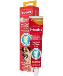 Petrodex Toothpaste for Dogs and Puppies, Cleans Teeth and Fights Bad Breath, Reduces Plaque and Tartar Formation, Enzymatic Toothpaste, Poultry Flavor, 6.2oz