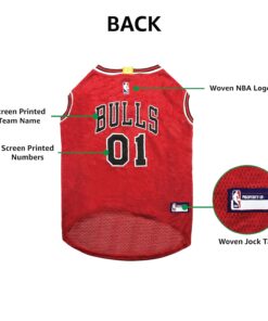 Pets First NBA CHICAGO BULLS DOG Jersey, Medium - Tank Top Basketball Pet Jersey