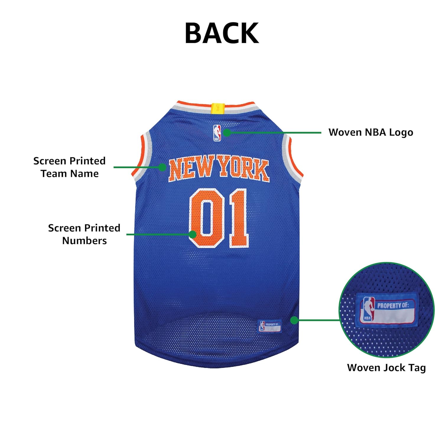 Pets First NBA NEW YORK KNICKS DOG Jersey, Medium - Tank Top Basketball Pet Jersey
