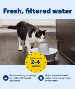 PetSafe Drinkwell Replacement Carbon Filters - Compatible with Drinkwell 1/2 Gallon, 1 Gallon, 2 Gallon, Avalon, Pagoda, Sedona and Seascape Fountains, 12-Pack