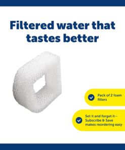 PetSafe Drinkwell Replacement Foam Filters - Compatible with PetSafe Ceramic and Stainless Steel Pet Fountains for Water Dispensers, 2 Pack (PAC00-13711)