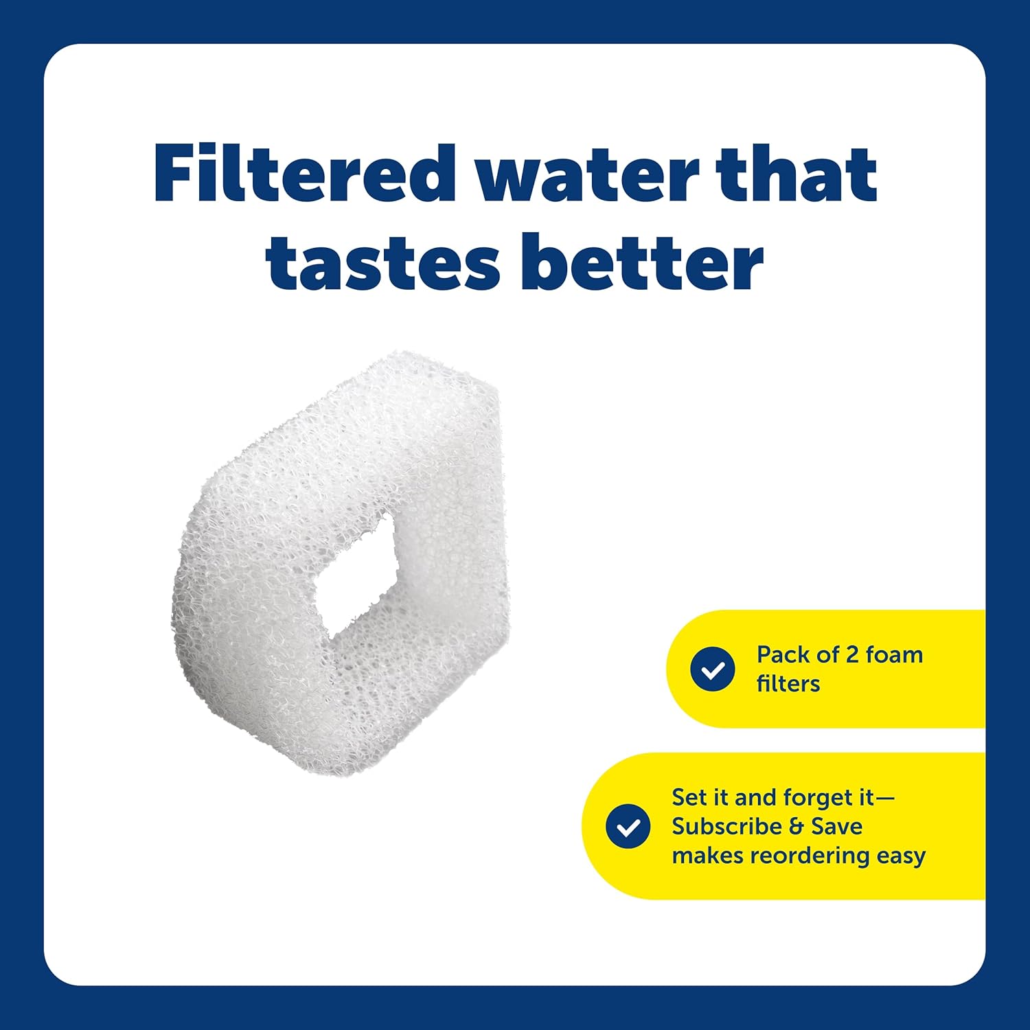 PetSafe Drinkwell Replacement Foam Filters - Compatible with PetSafe Ceramic and Stainless Steel Pet Fountains for Water Dispensers, 2 Pack (PAC00-13711)