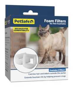 PetSafe Drinkwell Replacement Foam Filters - Compatible with PetSafe Ceramic and Stainless Steel Pet Fountains for Water Dispensers, 2 Pack (PAC00-13711)