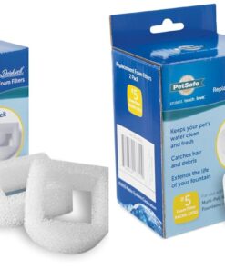 PetSafe Drinkwell Replacement Foam Filters - Compatible with PetSafe Ceramic and Stainless Steel Pet Fountains for Water Dispensers, 2 Pack (PAC00-13711)