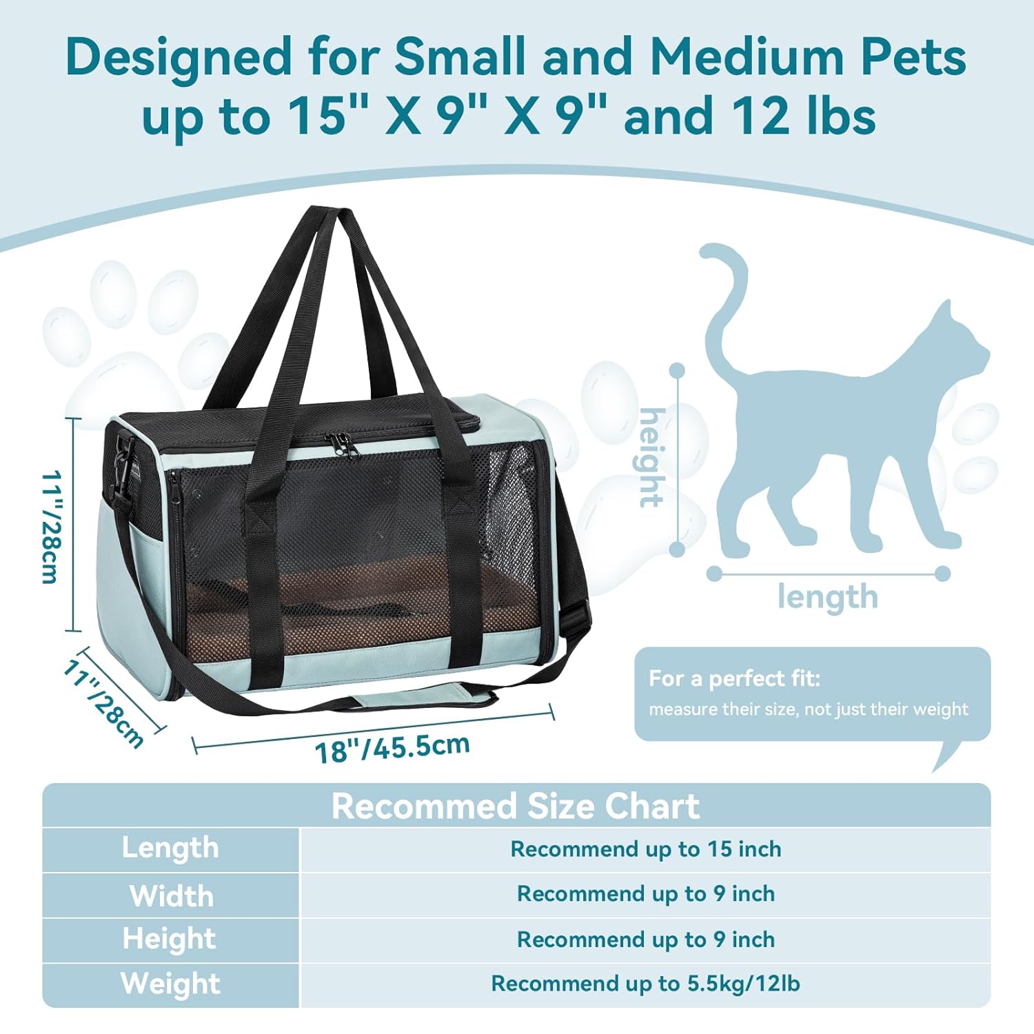 PETSFIT Soft-Sided Cat Carrier with Patented Safety Buckles, Lockable Zippers & Safety Tether,Escape-Resistant Travel Pet Carrier for Car Rides & Vet Visits, Airline Approved...