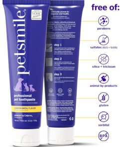 Petsmile Professional Pet Toothpaste for Cats & Dogs - VOHC Accepted Toothpaste - Clinically Proven to Control Plaque & Tartar Calprox Formula (London Broil, 4.2 Oz)