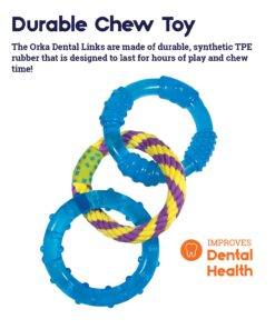 Petstages Dental Links Dog Chew Toy – Puppies & Adults, Strong Chewers, Multiple Textures & Rope, 8.5