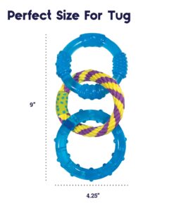 Petstages Dental Links Dog Chew Toy – Puppies & Adults, Strong Chewers, Multiple Textures & Rope, 8.5