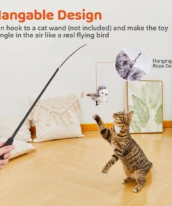 Potaroma Cat Toys Flapping Bird (No Flying), Lifelike Sandpiper Chirp Tweet, Rechargeable Touch Activated Kitten Toy Interactive Cat Exercise Toys for All Breeds Cat Kicker...