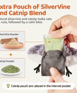 Potaroma Cat Toys Flapping Bird (No Flying), Lifelike Sandpiper Chirp Tweet, Rechargeable Touch Activated Kitten Toy Interactive Cat Exercise Toys for All Breeds Cat Kicker...