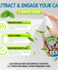 Premium Catnip Spray for Cats – 100% Natural Ingredients, Boosts Energy,Relieves Stress – Renews Toys, Reduces Scratching, Easy-to-Use & Mess-Free 2.71 Fl OZ (Blue-Green, M)