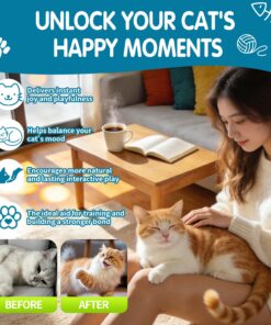 Premium Catnip Spray for Cats – 100% Natural Ingredients, Boosts Energy,Relieves Stress – Renews Toys, Reduces Scratching, Easy-to-Use & Mess-Free 2.71 Fl OZ (Blue-Green, M)